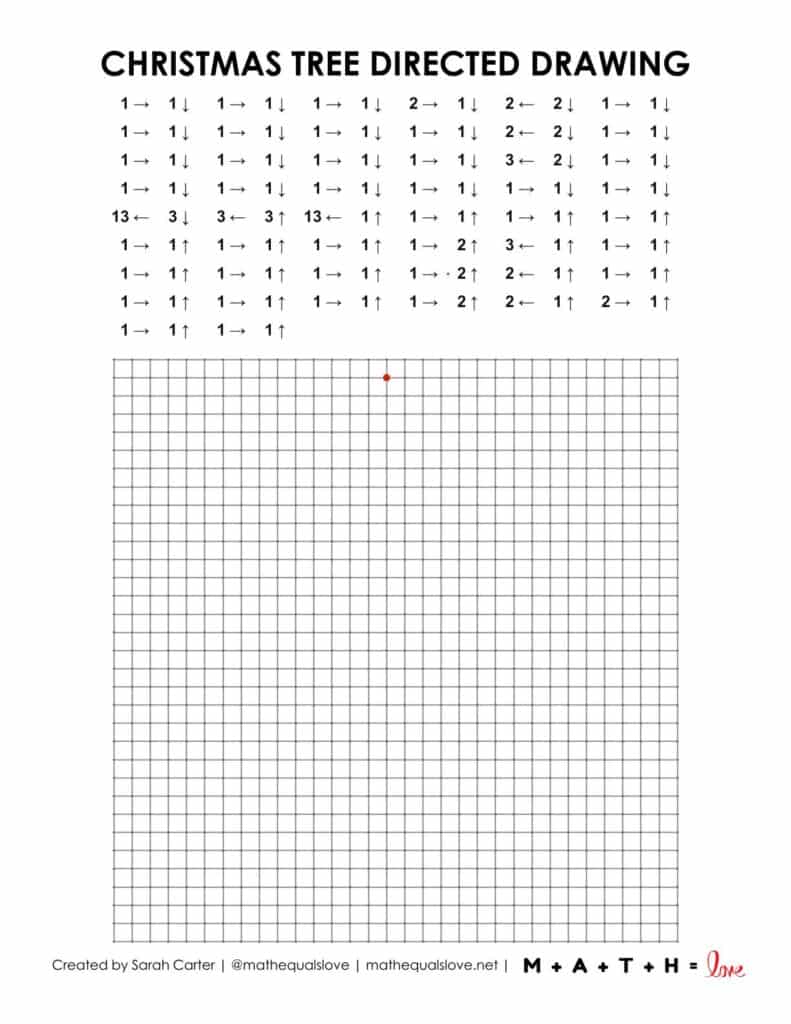 christmas tree directed drawing activity worksheet.