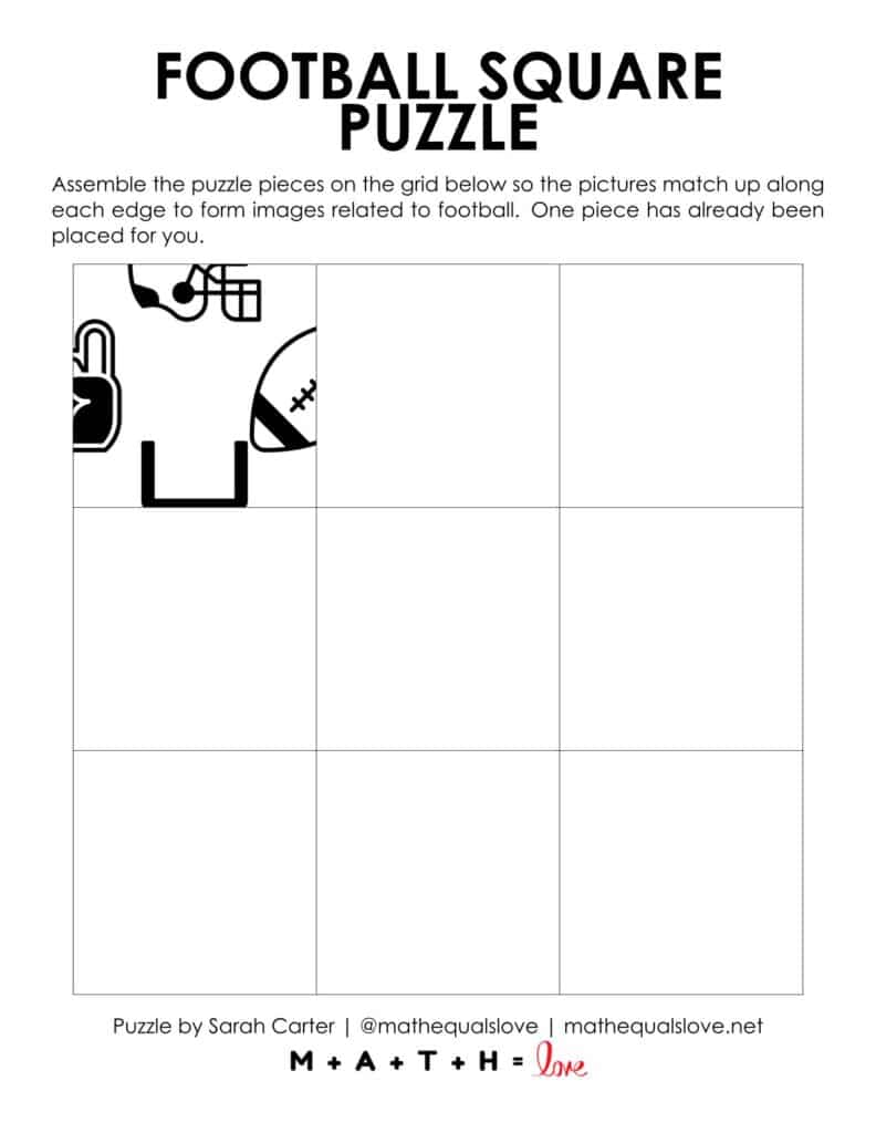 starting hint for football edge matching puzzle.