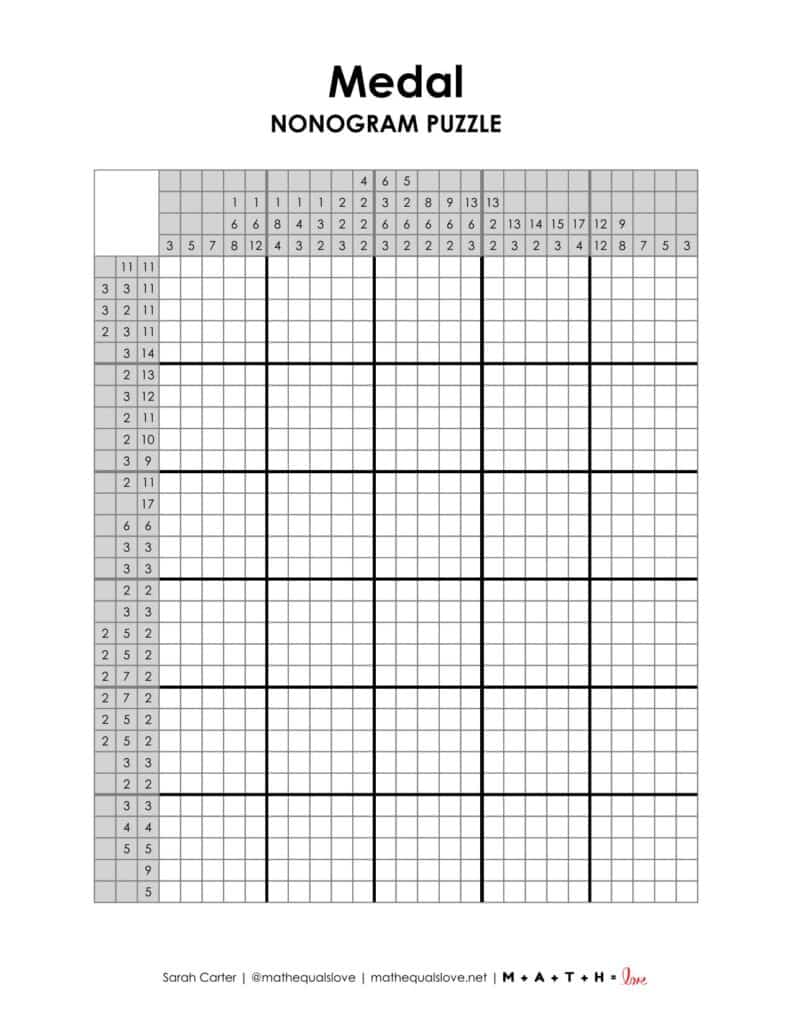 medal nonogram puzzle.