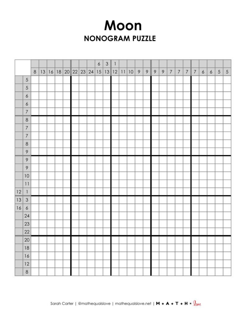 moon nonogram puzzle.
