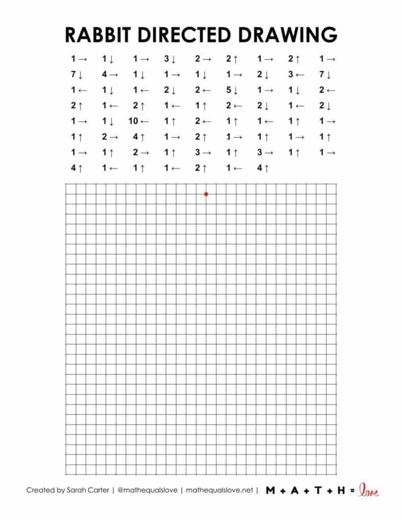 bunny rabbit directed drawing worksheet.