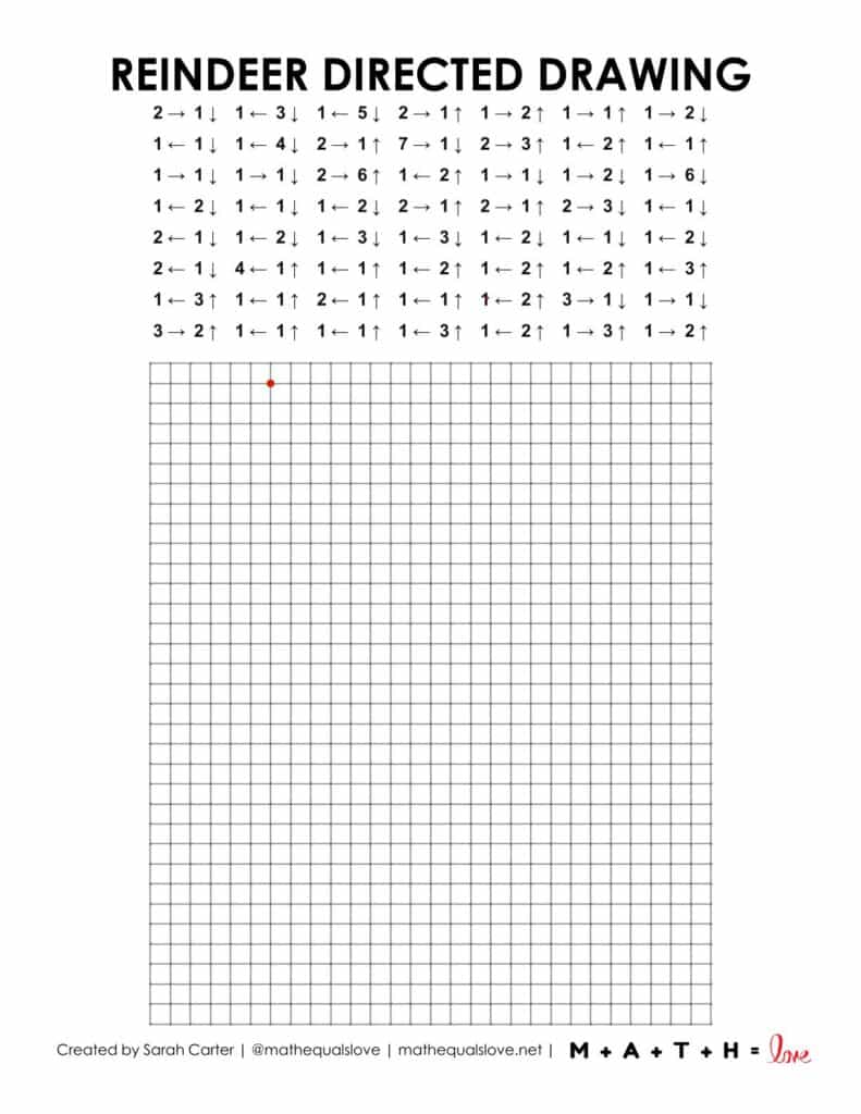 reindeer christmas directed drawing worksheet.