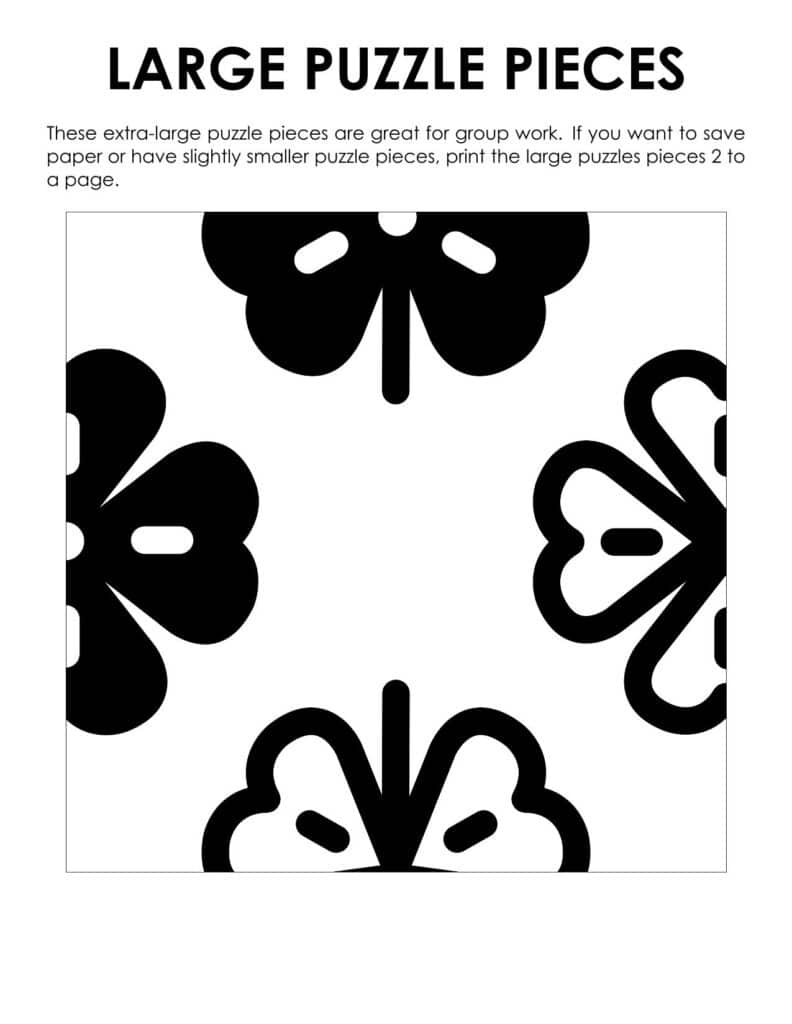 jumbo pieces for shamrock edge matching puzzle.