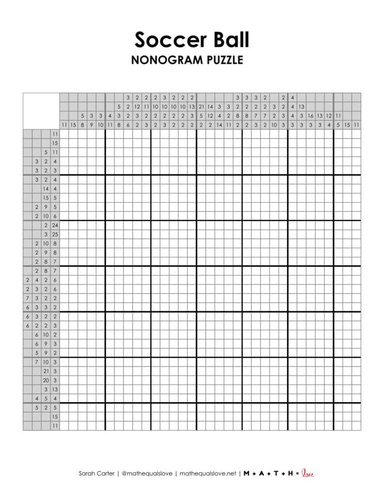 soccer ball nonogram puzzle.