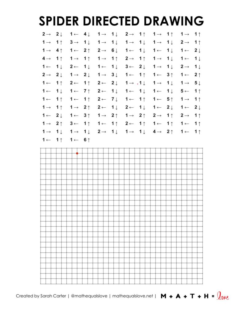 spider directed drawing worksheet.