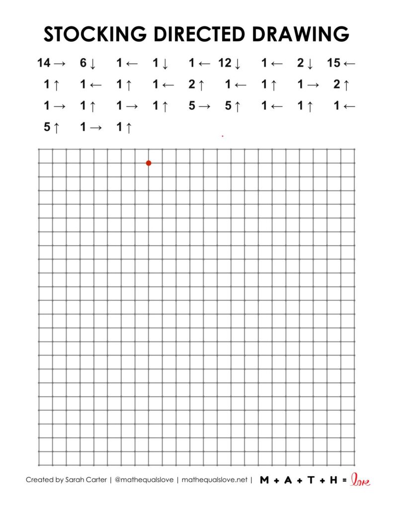 stocking directed drawing worksheet for christmas.