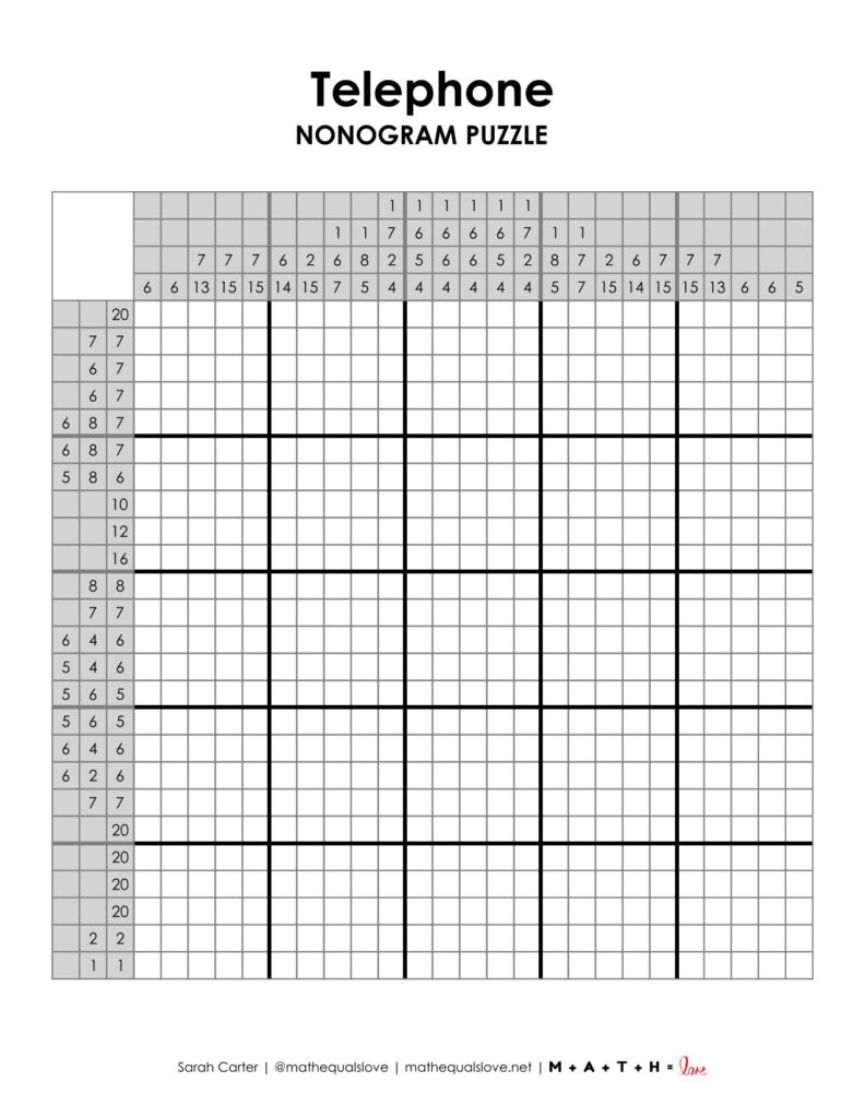 telephone nonogram puzzle.