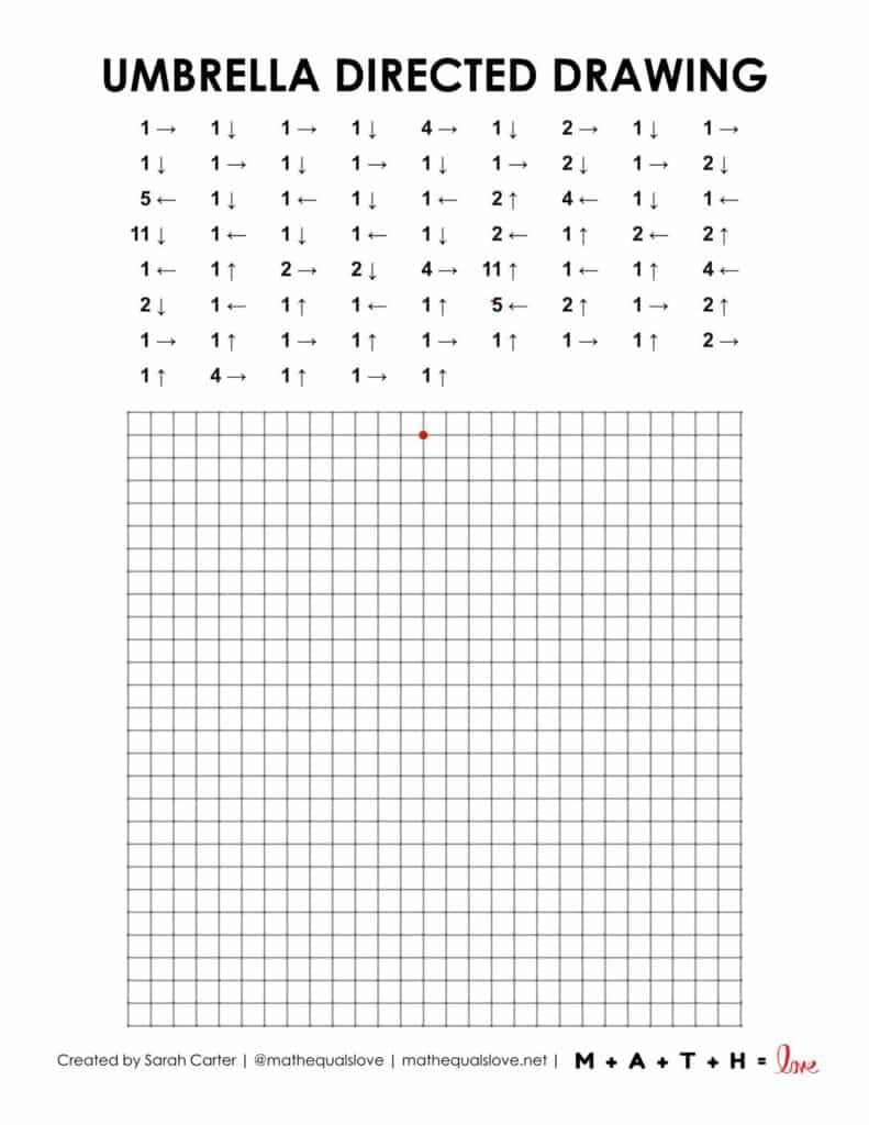 umbrella directed drawing worksheet.