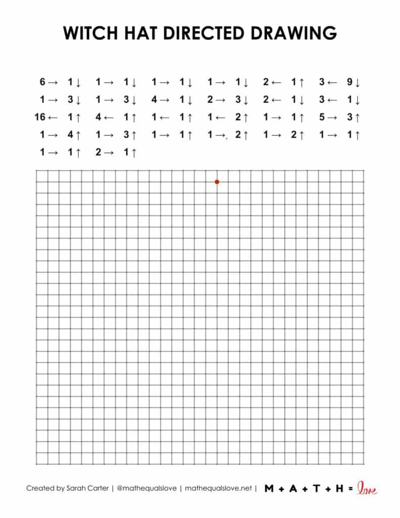 witch hat directed drawing worksheet.