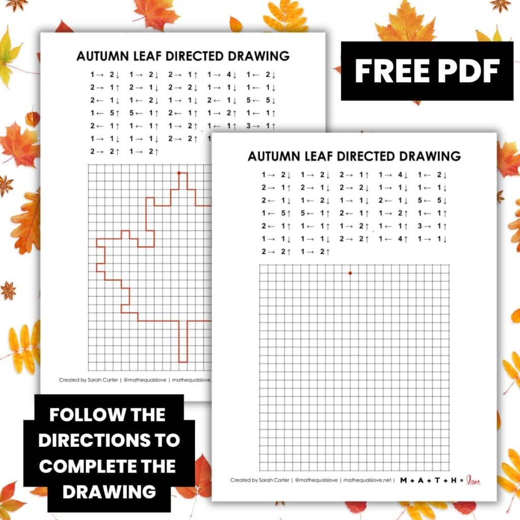 autumn leaf directed drawing activity.