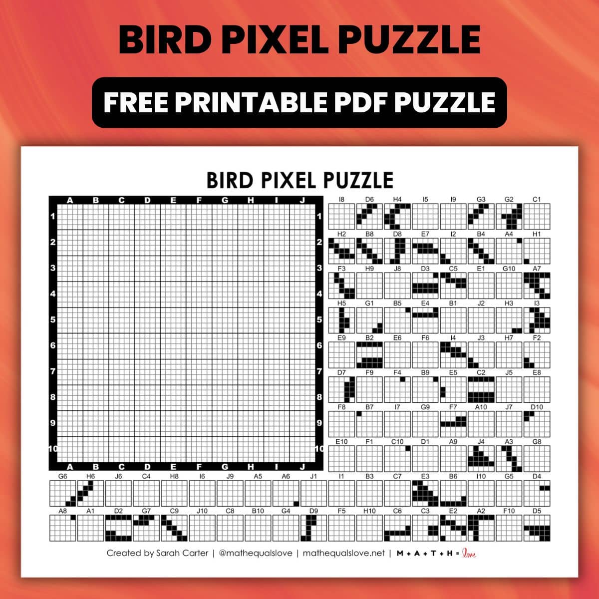 bird pixel puzzle.