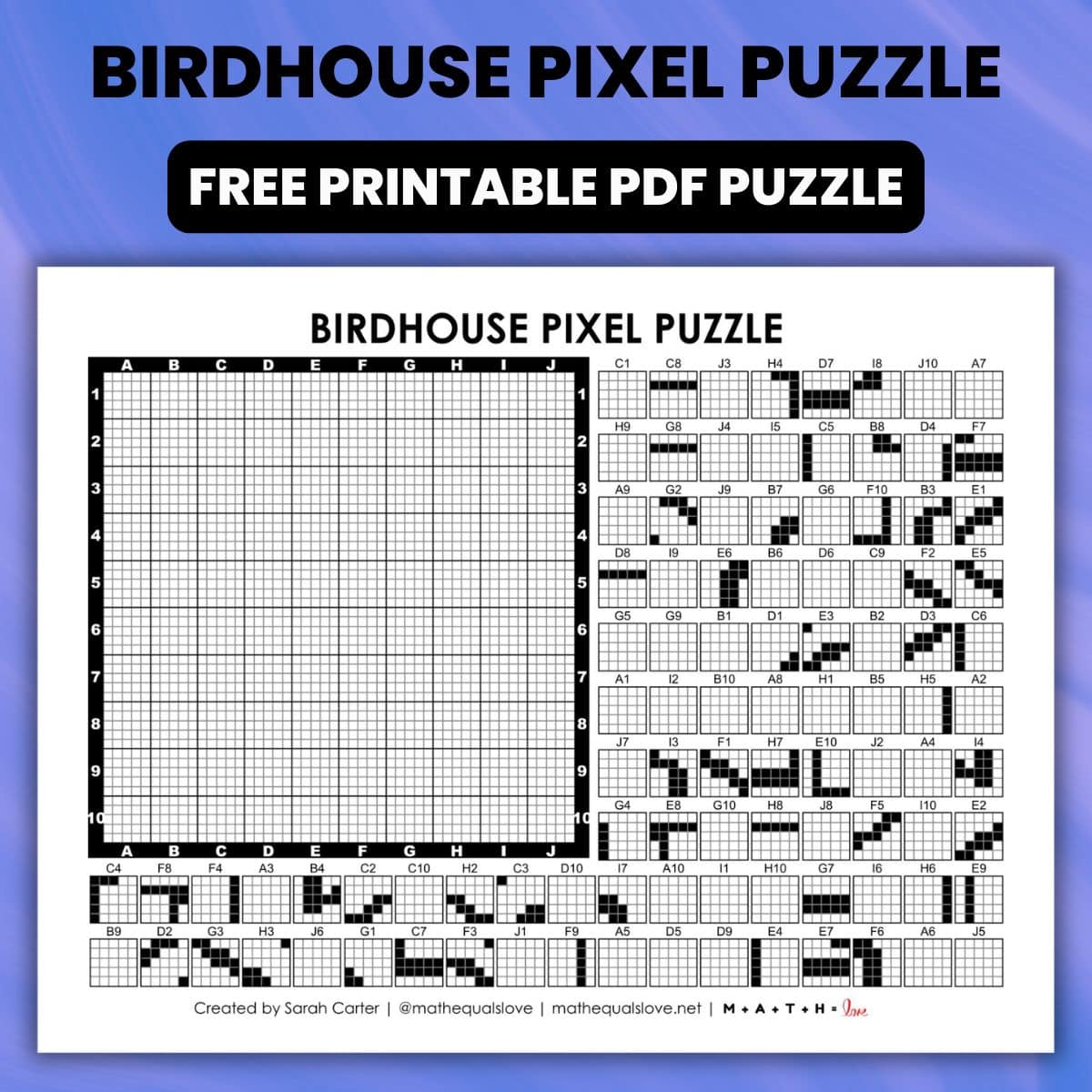 birdhouse spring pixel puzzle.