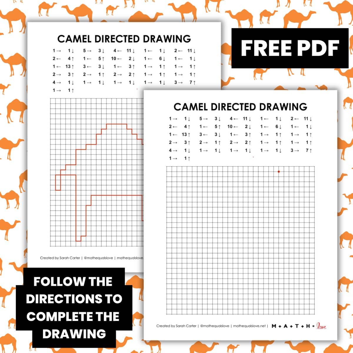 camel directed drawing activity worksheet.