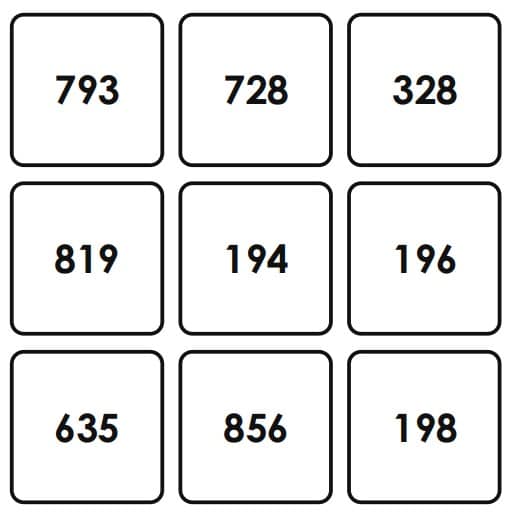 example digit hunt puzzle.