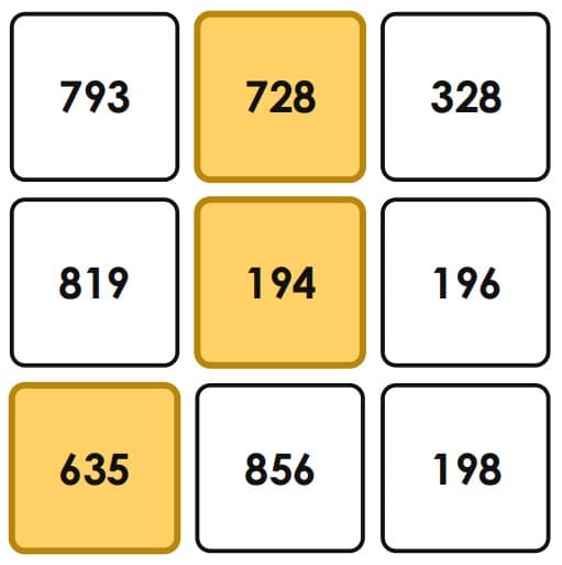 solution to example digit hunt logic puzzle.