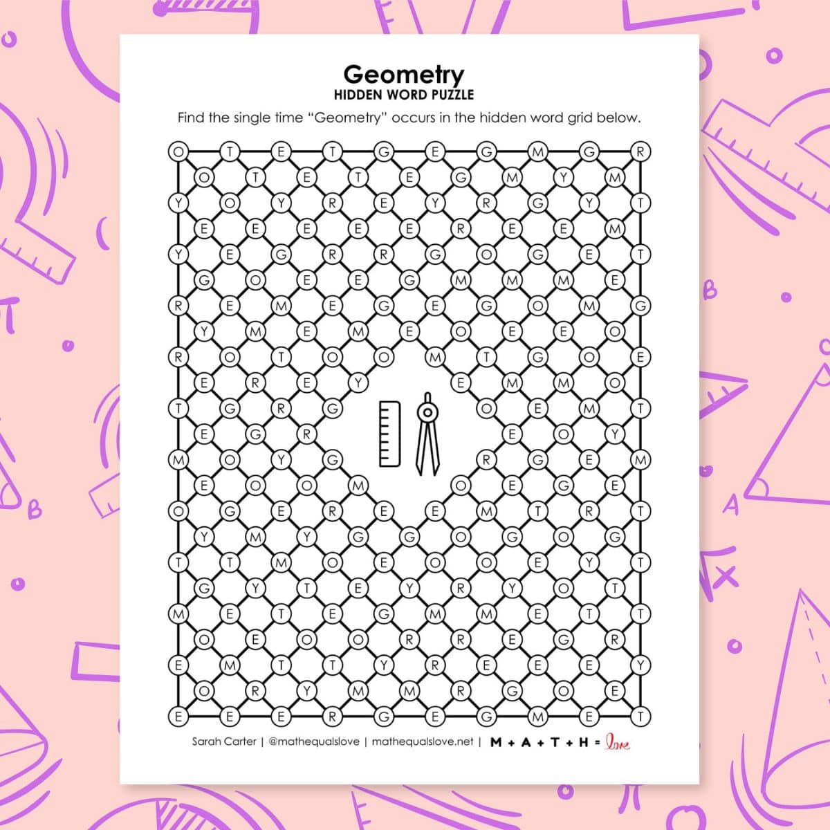 geometry hidden word puzzle.