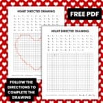 heart directed drawing worksheet activity for valentine's day.
