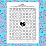 heart hidden word puzzle for valentines day.