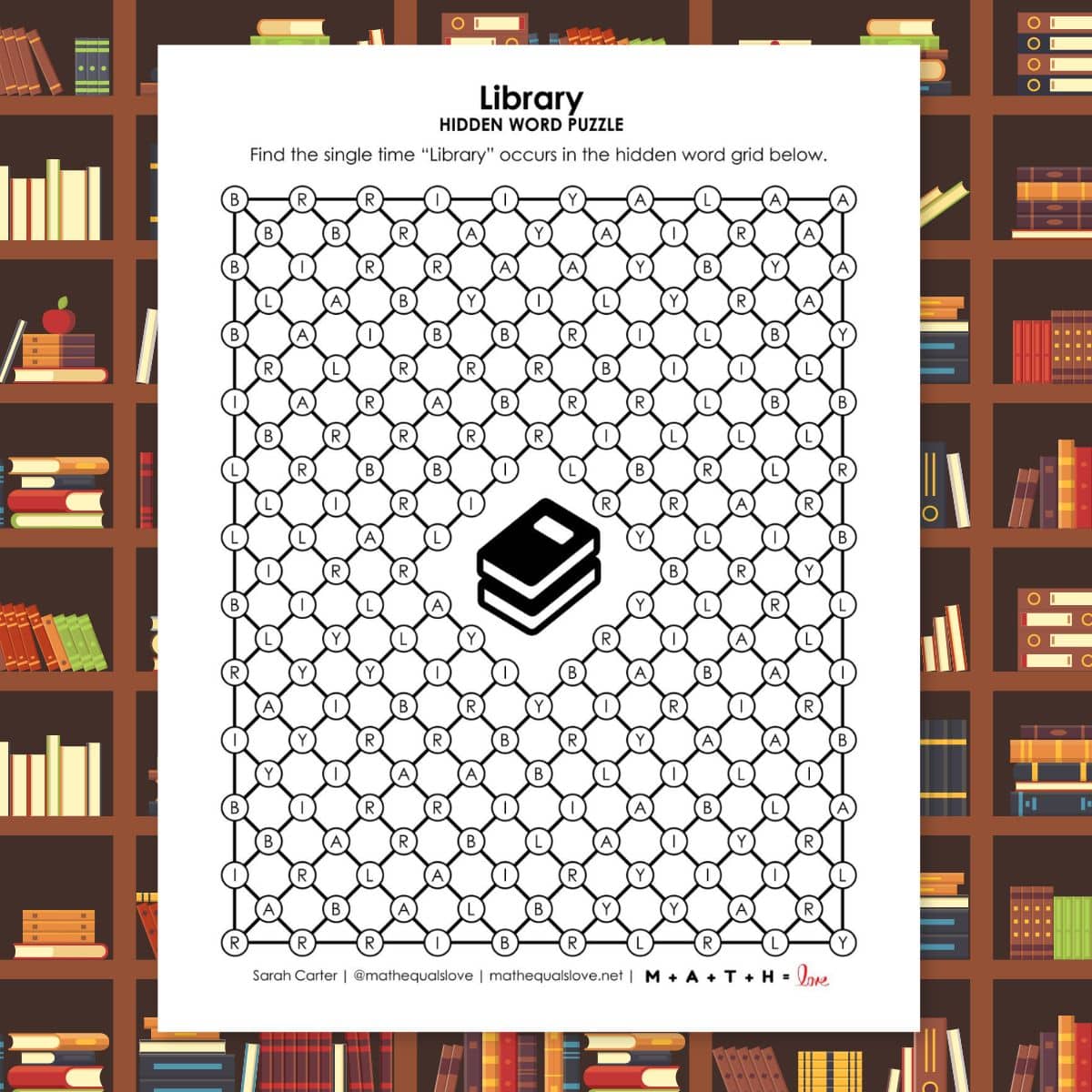 library hidden word puzzle.