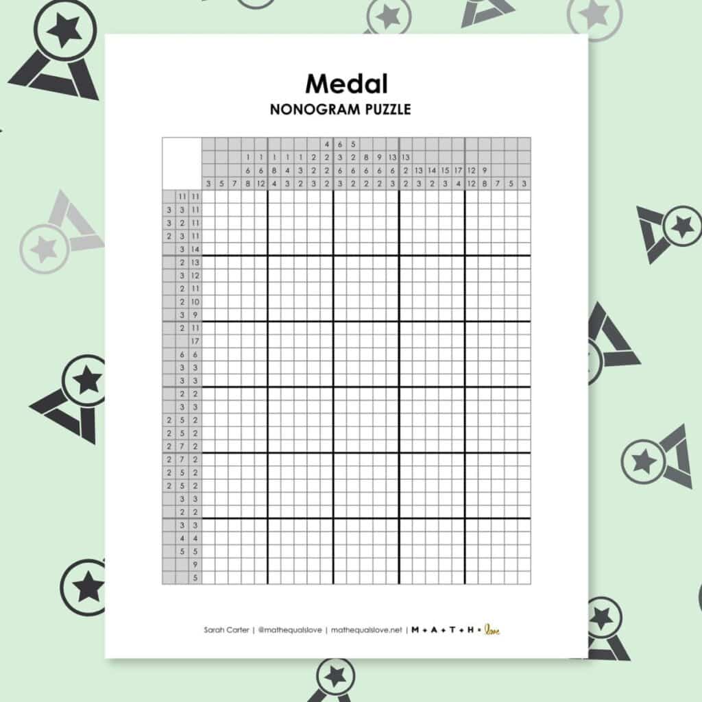 medal nonogram puzzle.