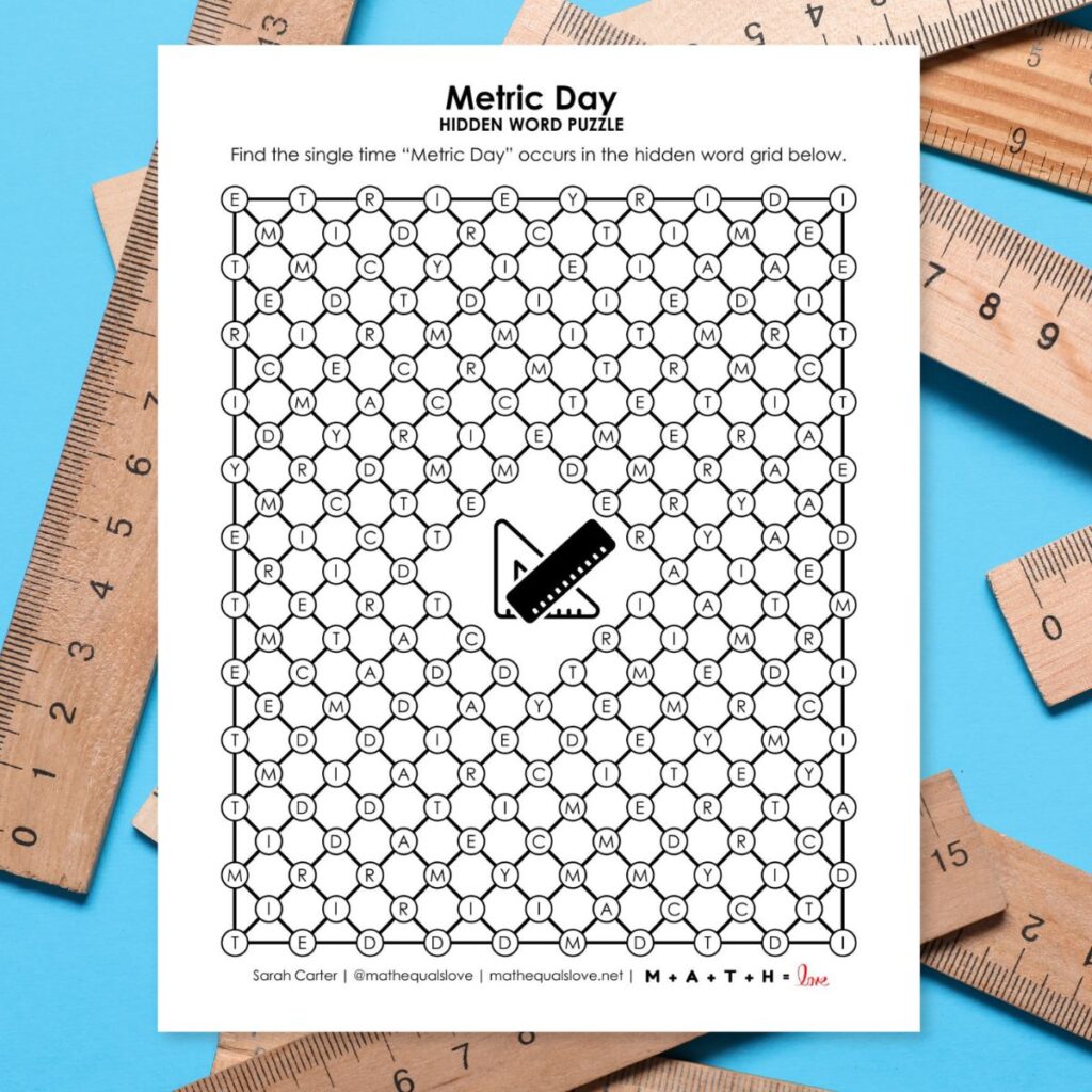 metric day hidden word puzzle.