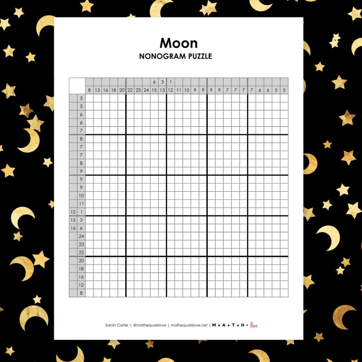 moon nonogram puzzle.