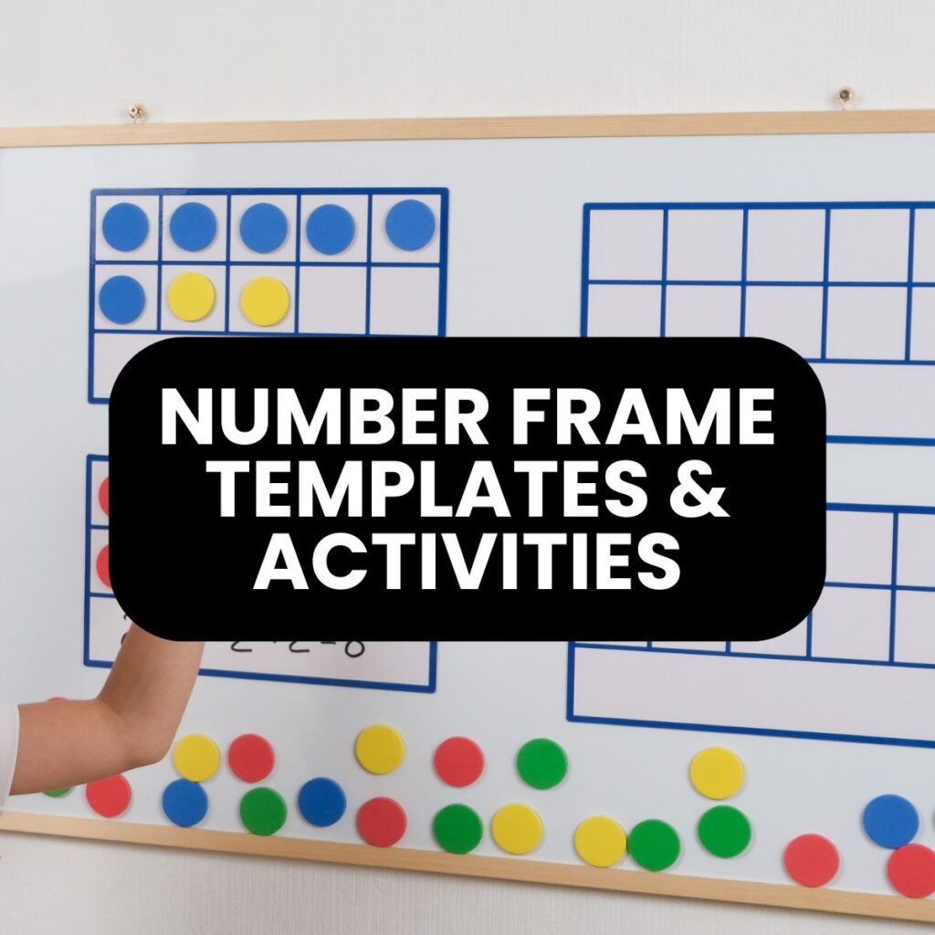templates and activities for number frames in elementary math.
