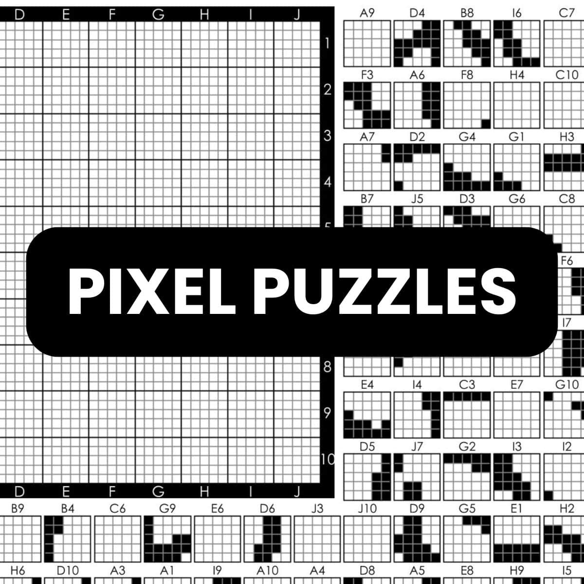 free printable pixel puzzles to practice spatial reasoning.