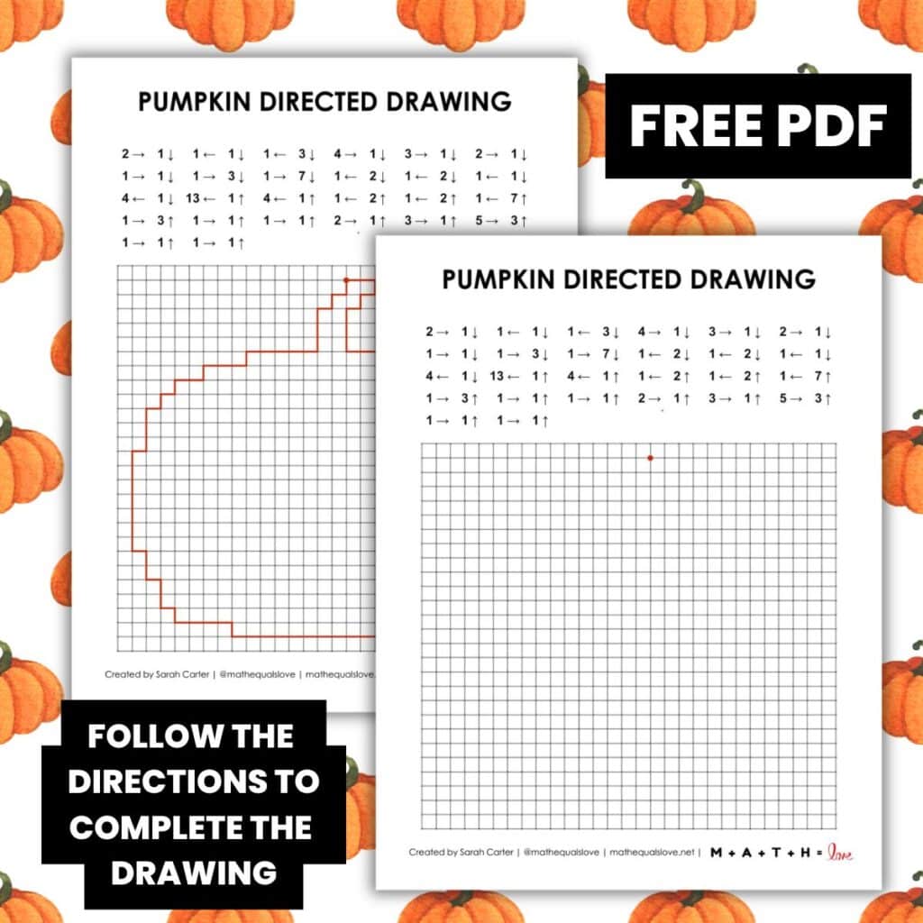 pumpkin directed drawing worksheet for fall.