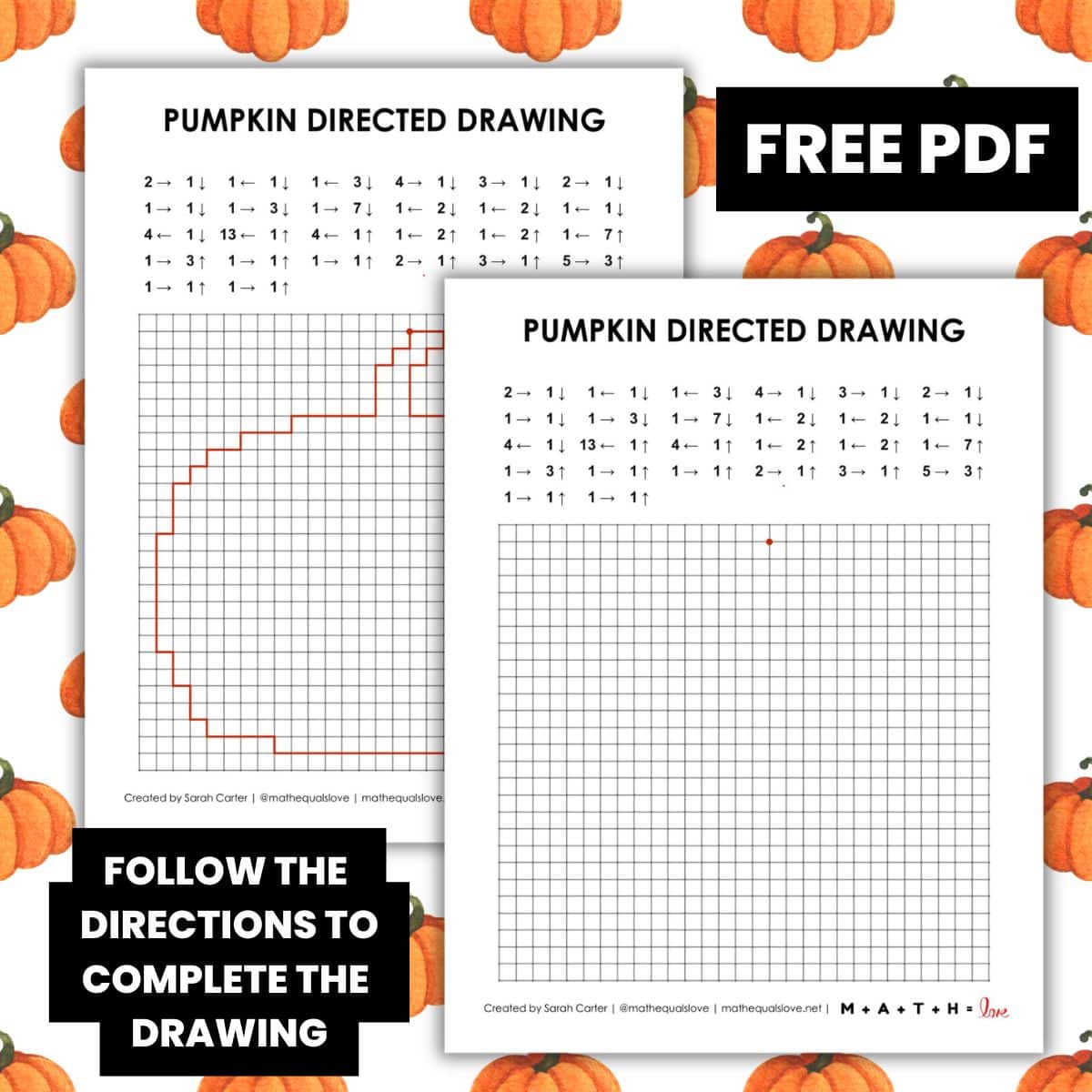 pumpkin directed drawing worksheet for fall.