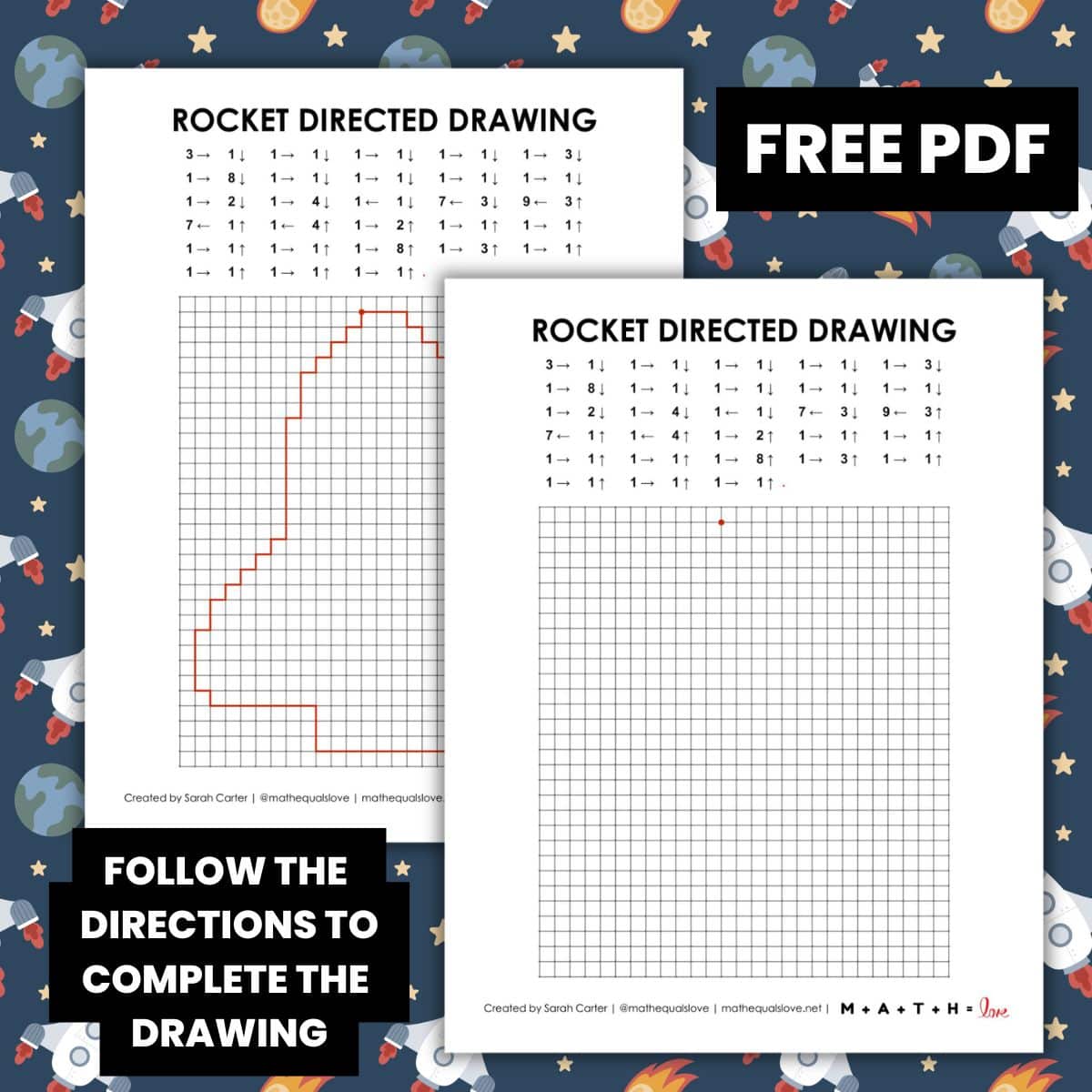 rocket directed drawing worksheet.