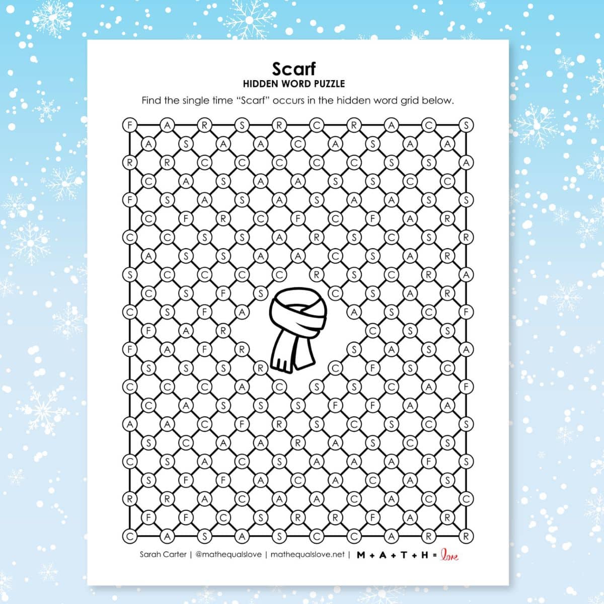 scarf hidden word puzzle.