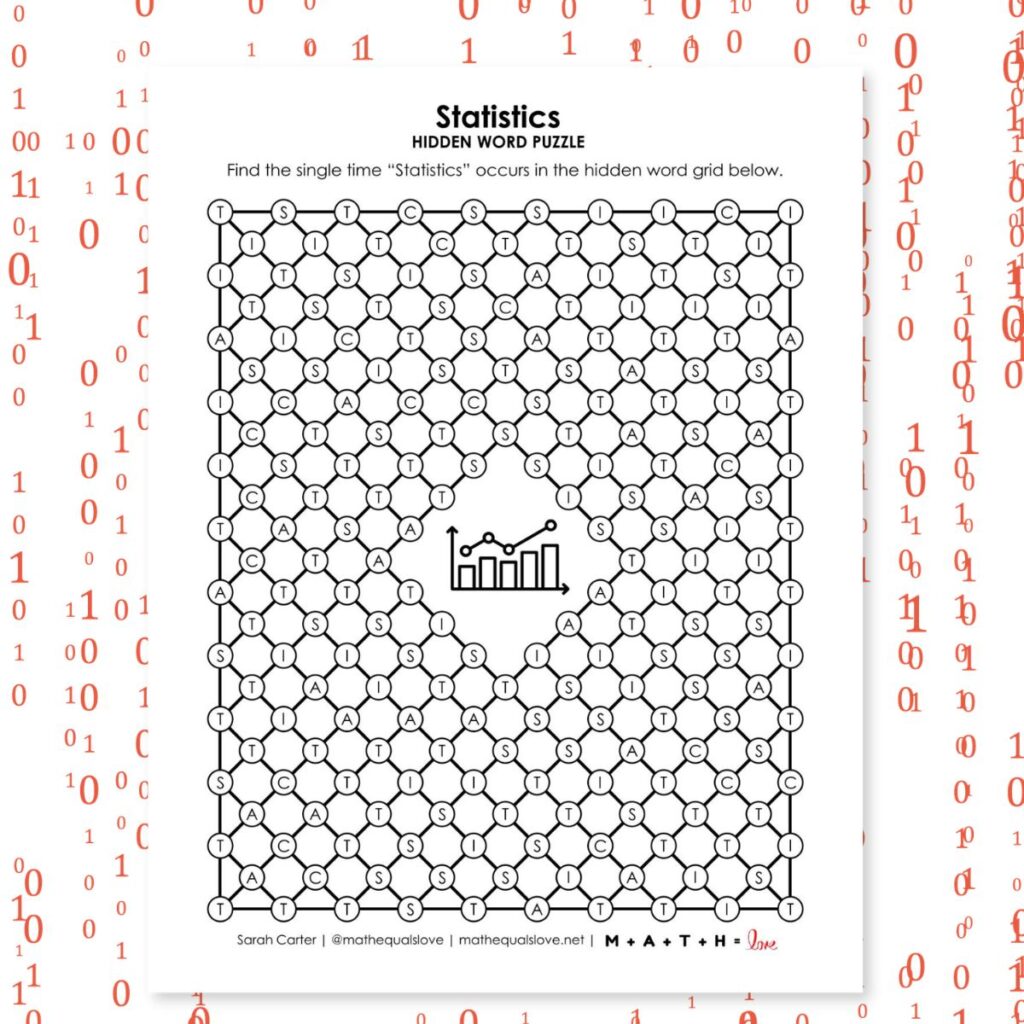 statistics hidden word puzzle.