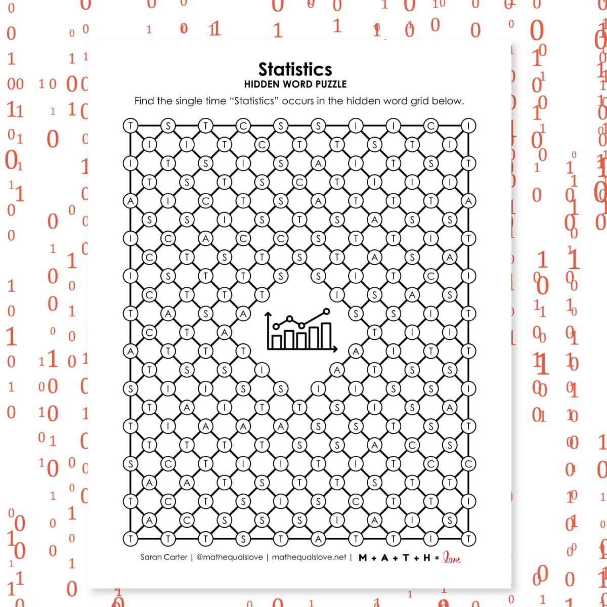 statistics hidden word puzzle.