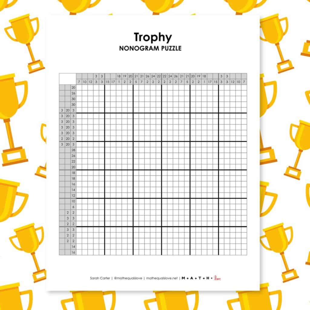 trophy nonogram puzzle.