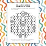 100th day of school letter circuit puzzle.