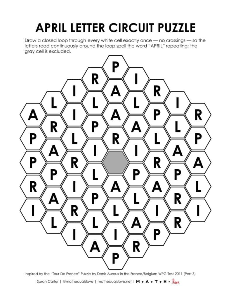 screenshot of april letter circuit puzzle.