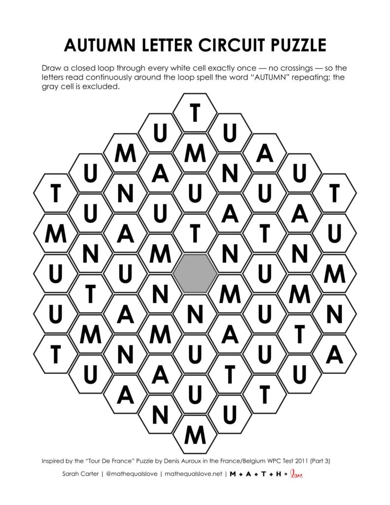 autumn letter circuit puzzle.