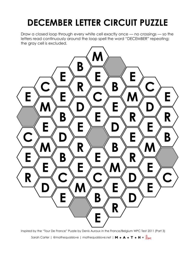 december letter circuit puzzle.