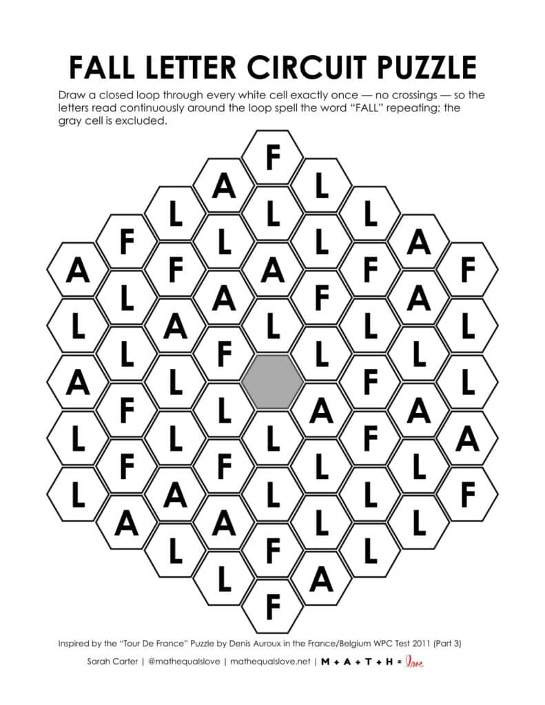 fall letter circuit puzzle.
