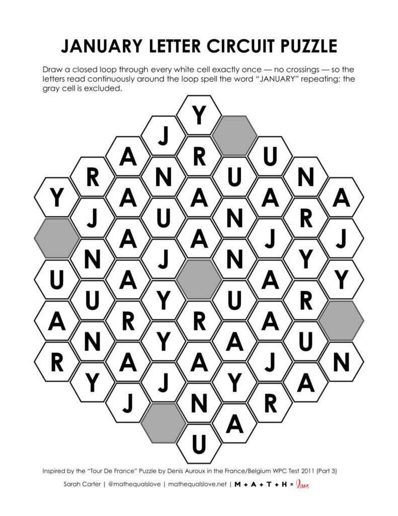 january letter circuit puzzle.