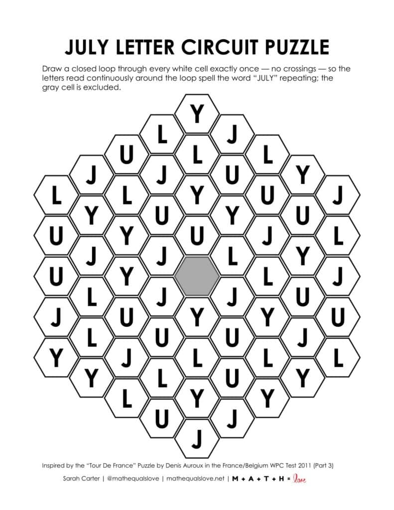 july letter circuit puzzle.