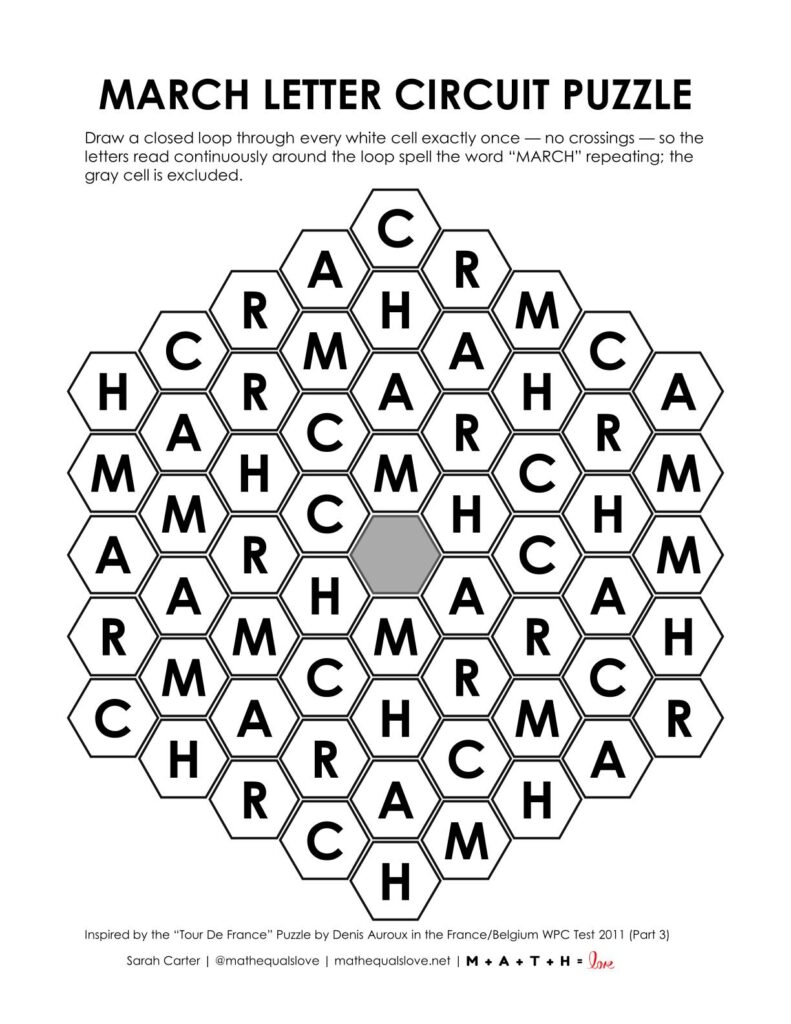 march letter circuit puzzle.