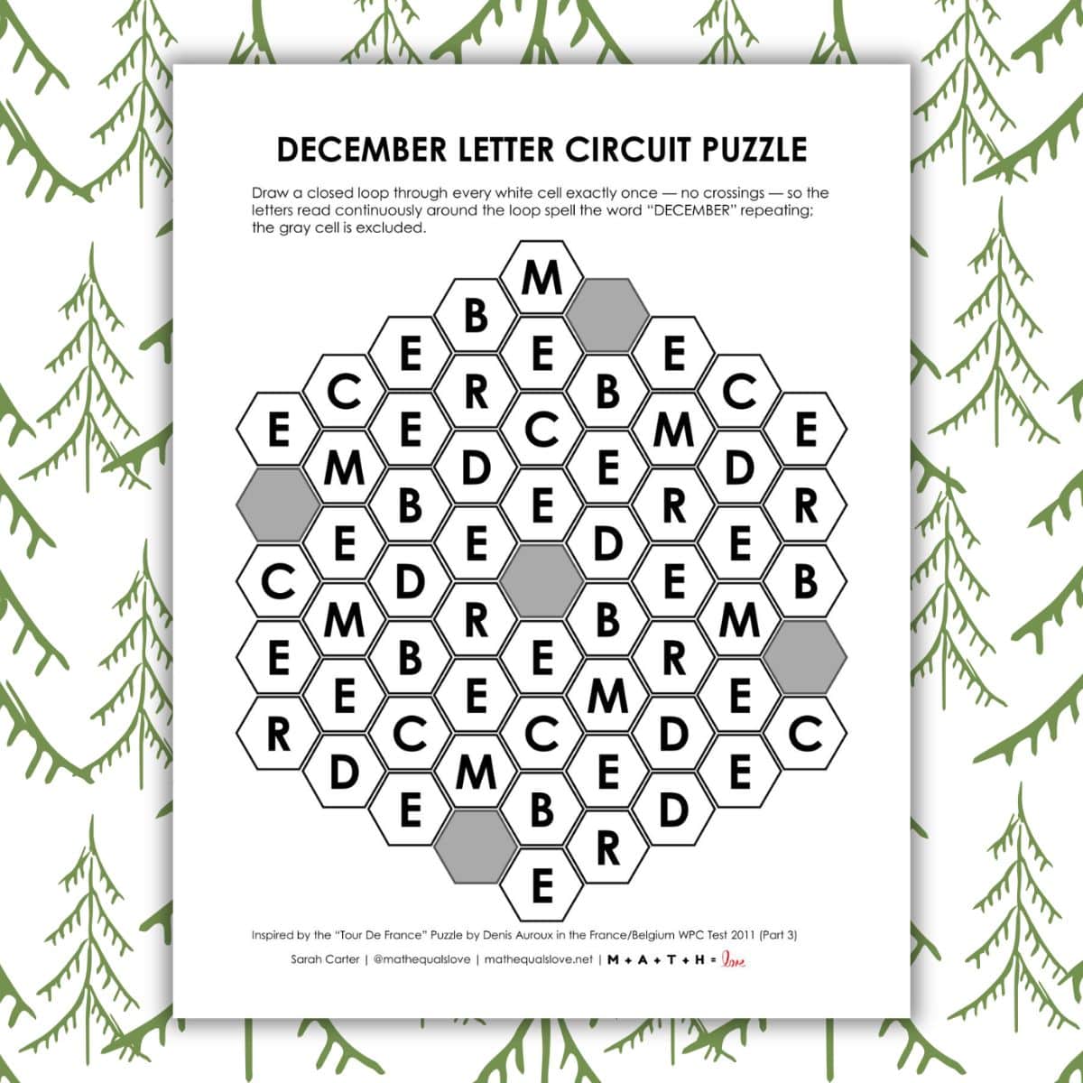 december letter circuit puzzle.
