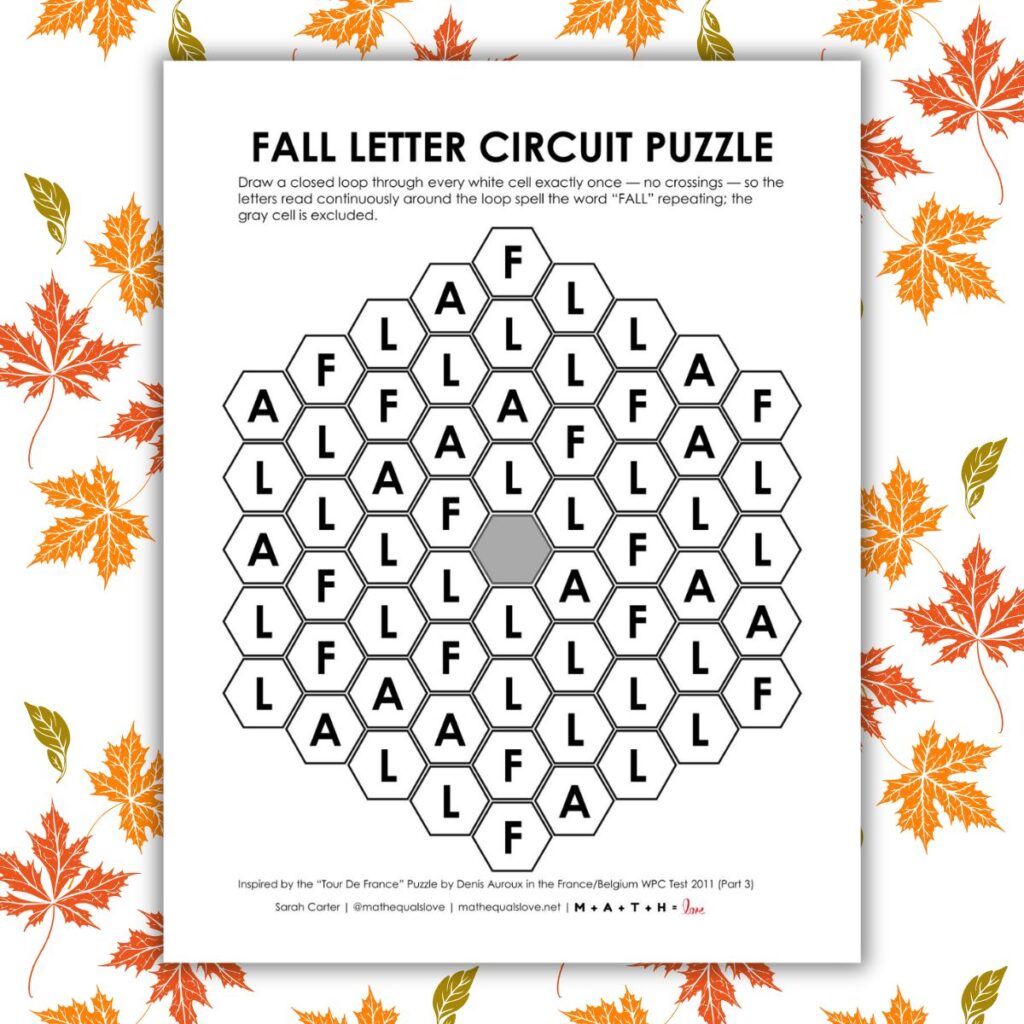 fall letter circuit puzzle.