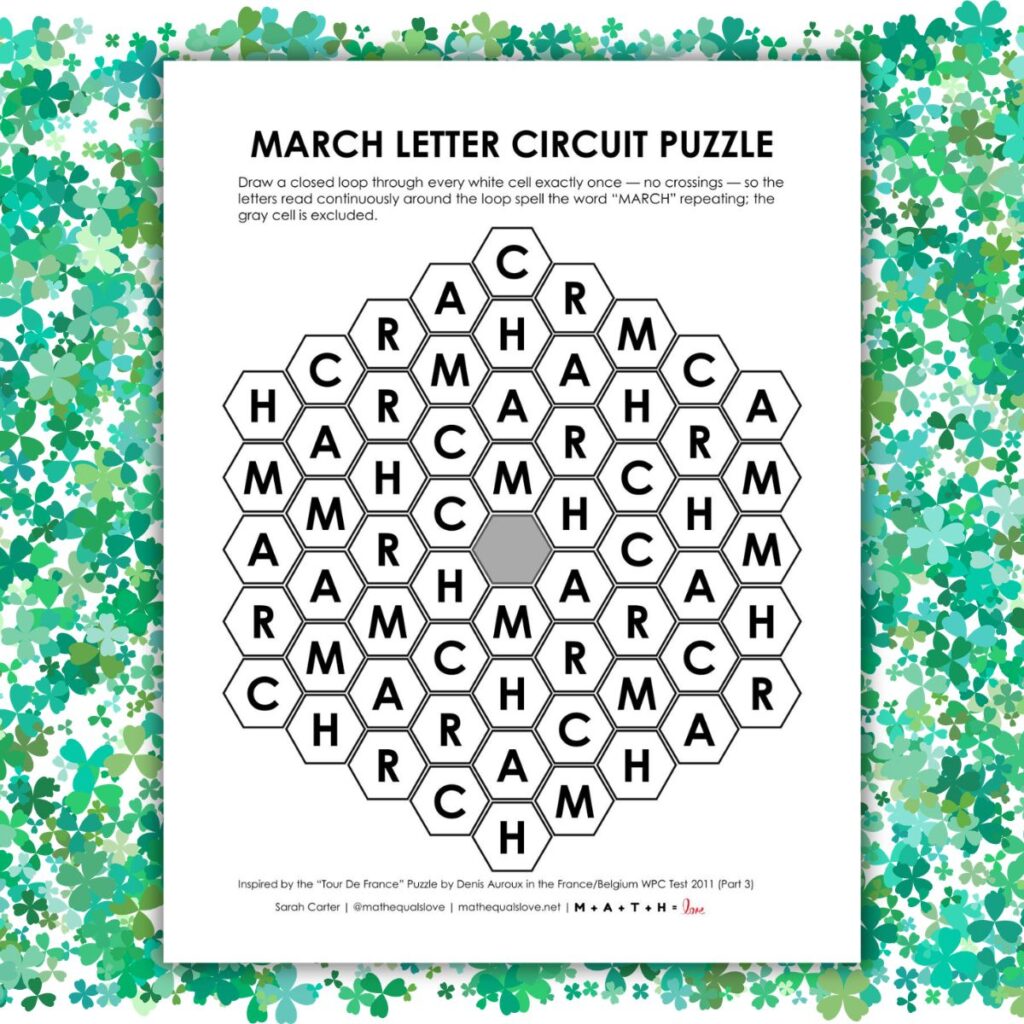 march letter circuit puzzle.