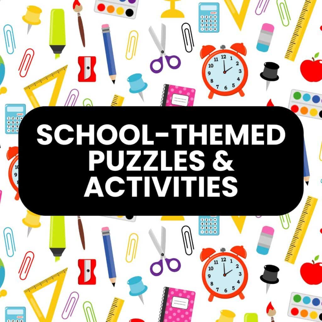 school themed logic puzzle printables.
