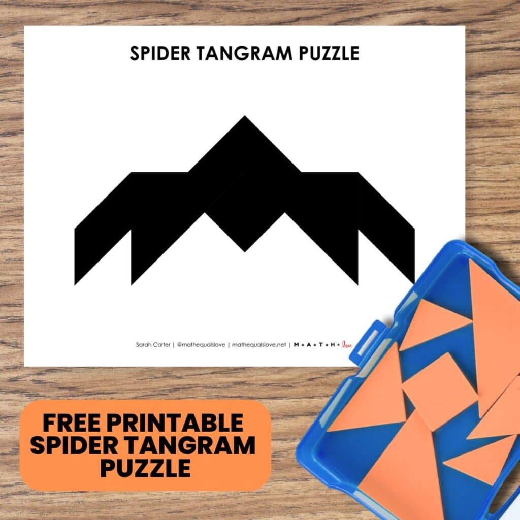 spider tangram puzzle for halloween.