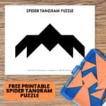 spider tangram puzzle for halloween.