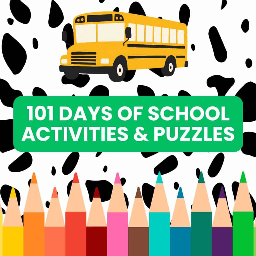 101 days of school puzzles and activities.